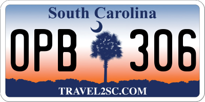 SC license plate OPB306