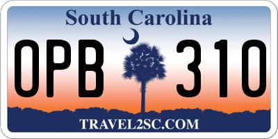 SC license plate OPB310