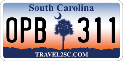 SC license plate OPB311