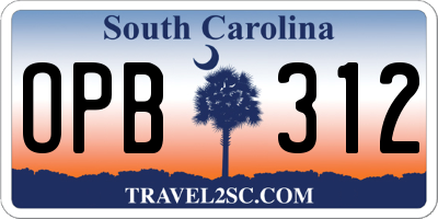 SC license plate OPB312