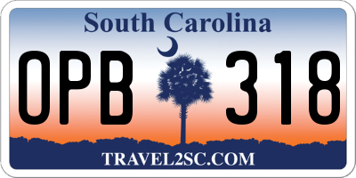 SC license plate OPB318