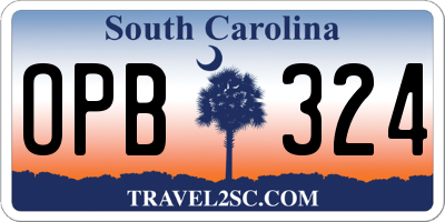 SC license plate OPB324