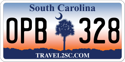 SC license plate OPB328