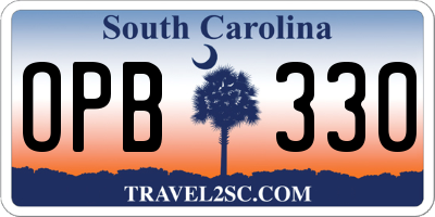 SC license plate OPB330