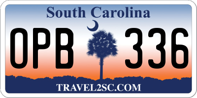SC license plate OPB336