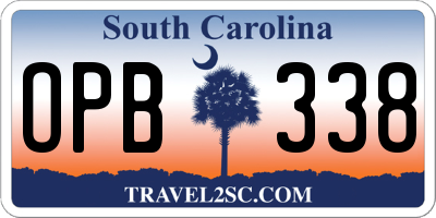 SC license plate OPB338