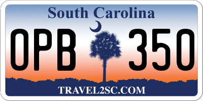 SC license plate OPB350
