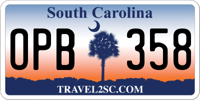 SC license plate OPB358