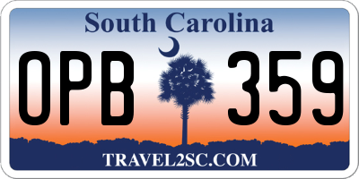 SC license plate OPB359