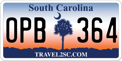 SC license plate OPB364