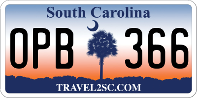 SC license plate OPB366