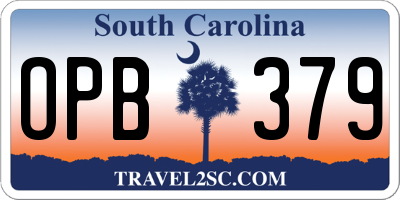 SC license plate OPB379