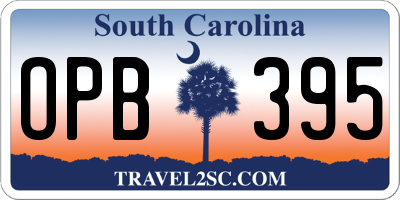SC license plate OPB395