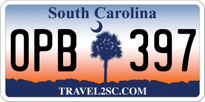 SC license plate OPB397