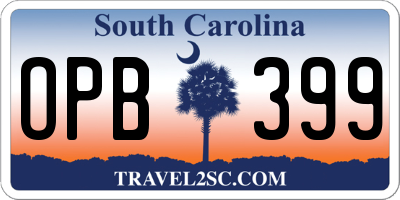 SC license plate OPB399