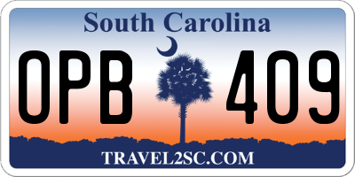 SC license plate OPB409