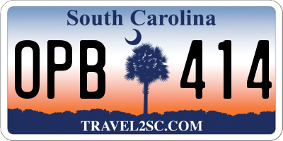 SC license plate OPB414