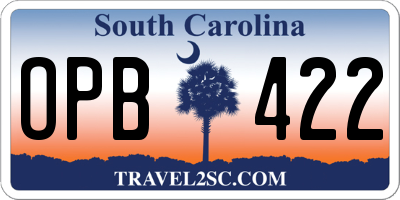 SC license plate OPB422
