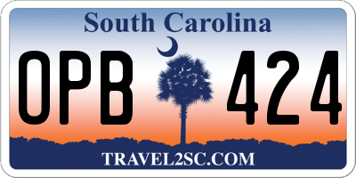 SC license plate OPB424