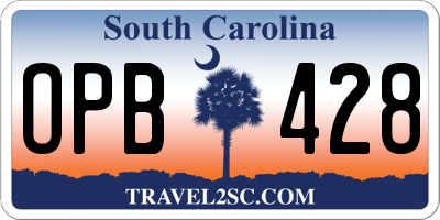 SC license plate OPB428