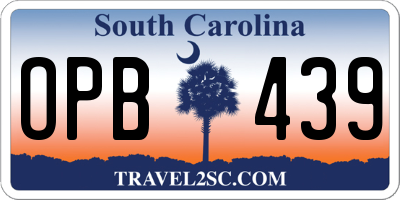 SC license plate OPB439