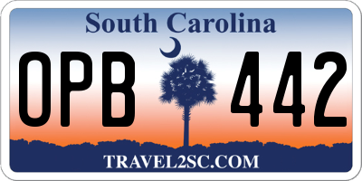 SC license plate OPB442