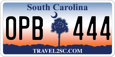 SC license plate OPB444