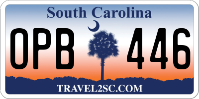 SC license plate OPB446