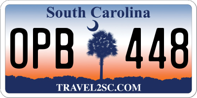SC license plate OPB448