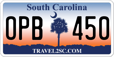 SC license plate OPB450