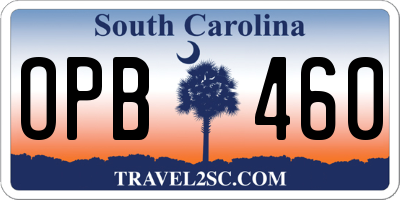 SC license plate OPB460