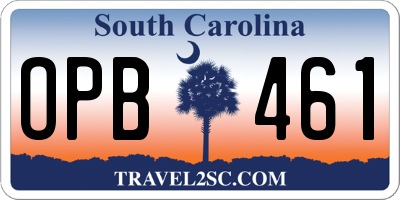 SC license plate OPB461
