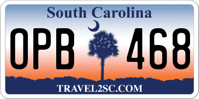 SC license plate OPB468