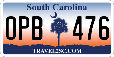 SC license plate OPB476