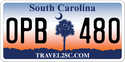 SC license plate OPB480
