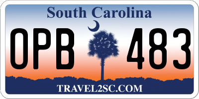 SC license plate OPB483