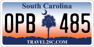 SC license plate OPB485