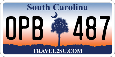 SC license plate OPB487