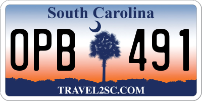 SC license plate OPB491