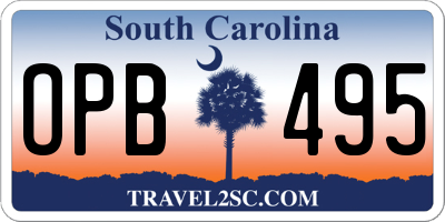 SC license plate OPB495