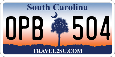SC license plate OPB504
