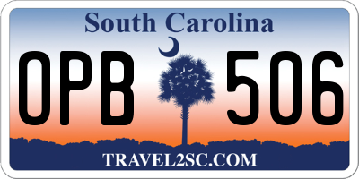 SC license plate OPB506