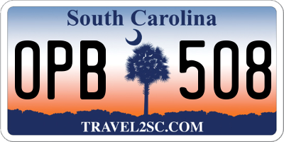 SC license plate OPB508
