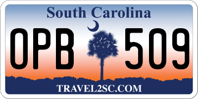 SC license plate OPB509