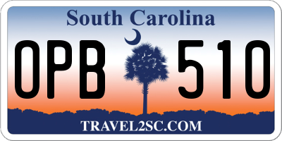 SC license plate OPB510