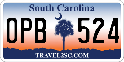 SC license plate OPB524