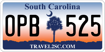 SC license plate OPB525