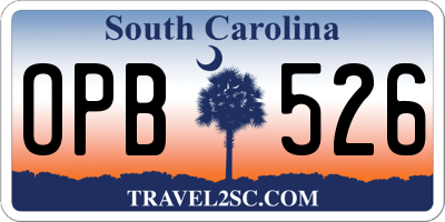 SC license plate OPB526