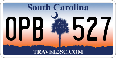 SC license plate OPB527