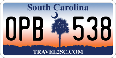 SC license plate OPB538
